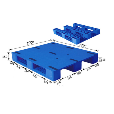 9 gambe mediante soffiatura il pallet di plastica resistente 1200*1000*150mm dello stampaggio