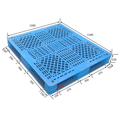 pallet di plastica accatastabile della doppia superficie laterale dei sistemi di memorizzazione di scaffale del metallo di 1200*1100*150mm